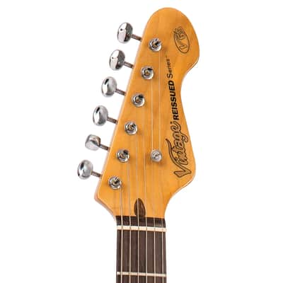 Vintage V65 ReIssued Hard Tail Electric Guitar - Tobacco Sunburst (V65HTSB) image 7