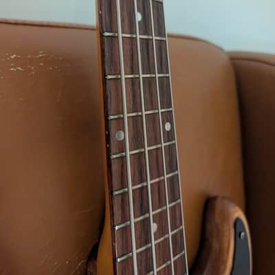1970s Epiphone ET-280 Short Scale Bass MIJ Matsumoku - Natural Stripped / Select by EMG Modded (As-Is Seized Truss Rod / Wiring Project) image 6