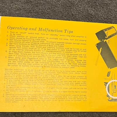 Fender Amplifier Operators Guide Pamphlet CBS Mid-60’s image 4
