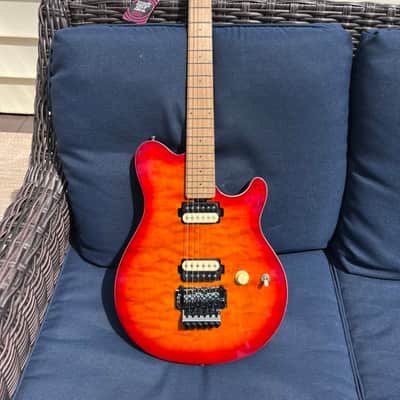 Sterling by Ernie Ball Music Man Axis AX50 Lava Burst Quilted Maple Top Electric Guitar Roasted Maple Neck Fingerboard AX50QM Whammy Tremolo Bar image 16