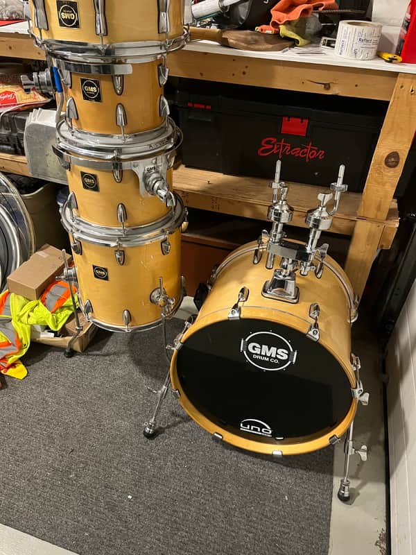 GMS SL series 5pc drums 10/12/14/20” w/ 14”x5.5” snare Natural birch image 1