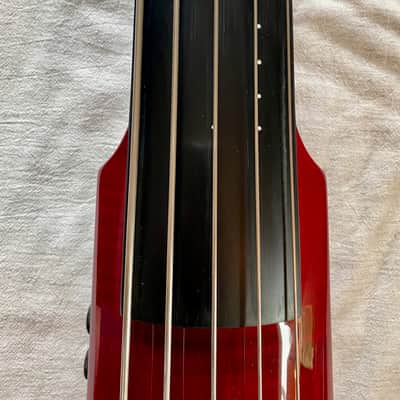 NS Design WAVc 5 String Full Size Electric Upright Bass 2025 - Transparent Red image 3