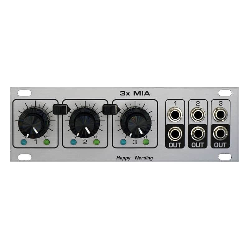 Happy Nerding 3xMIA 1U Eurorack Attenuverting Mixer Module (1U - Silver) image 1