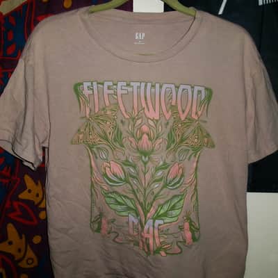 fleetwood mac wildflowers logo pink m woman tee - stevie nicks buckingham tusk rumors image 1