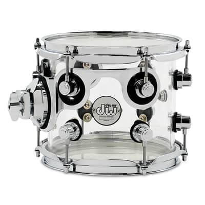 DW Design Series Acrylic Suspended Tom, 7x8 - Clear w/Chrome (DDAC0708STCL) image 2