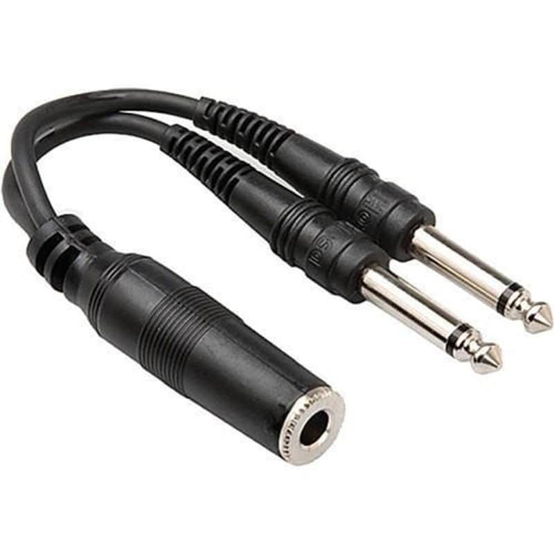 Hosa Audio Adapter Y Cable | 1/4" TSF to Dual 1/4" TS image 1
