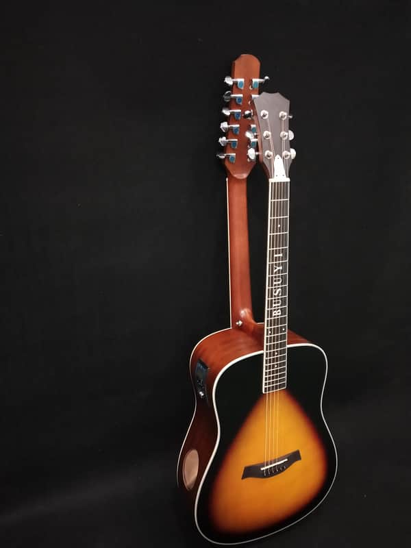 12/6 Strings Acoustic Double Neck, Double Sided Busuyi Double Neck Guitar, Travel Acoustic Guitar image 1
