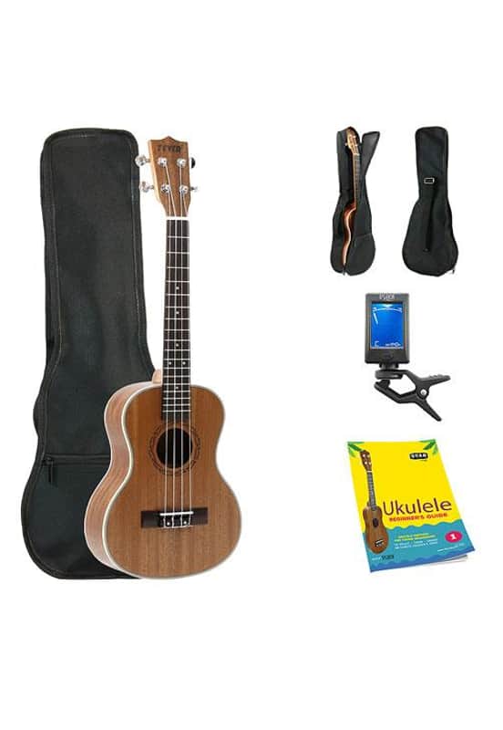 Fever Tenor Ukulele 26 inch with Bag, Tuner and Beginner's Guide, Mahogany Bild 1