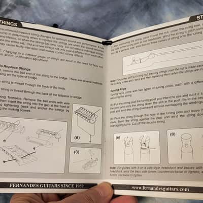 Vintage 2001 Fernandes Electric Guitar Hang Tag Owners Manual and Warranty Booklet image 4
