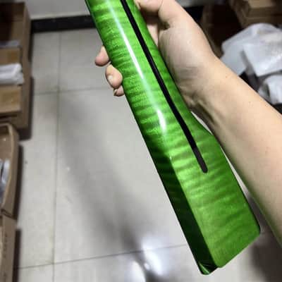 green 22 fret flame Maple electrick guitar neck DIY gloss parts hole 10mm 25.5inch image 5