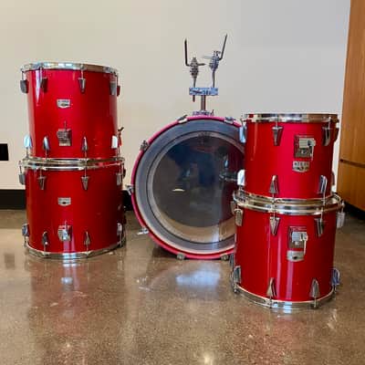Tama Granstar Custom 5-Piece Drum Set - 1987 - Candy Apple Red - with Hard Shell Cases image 6