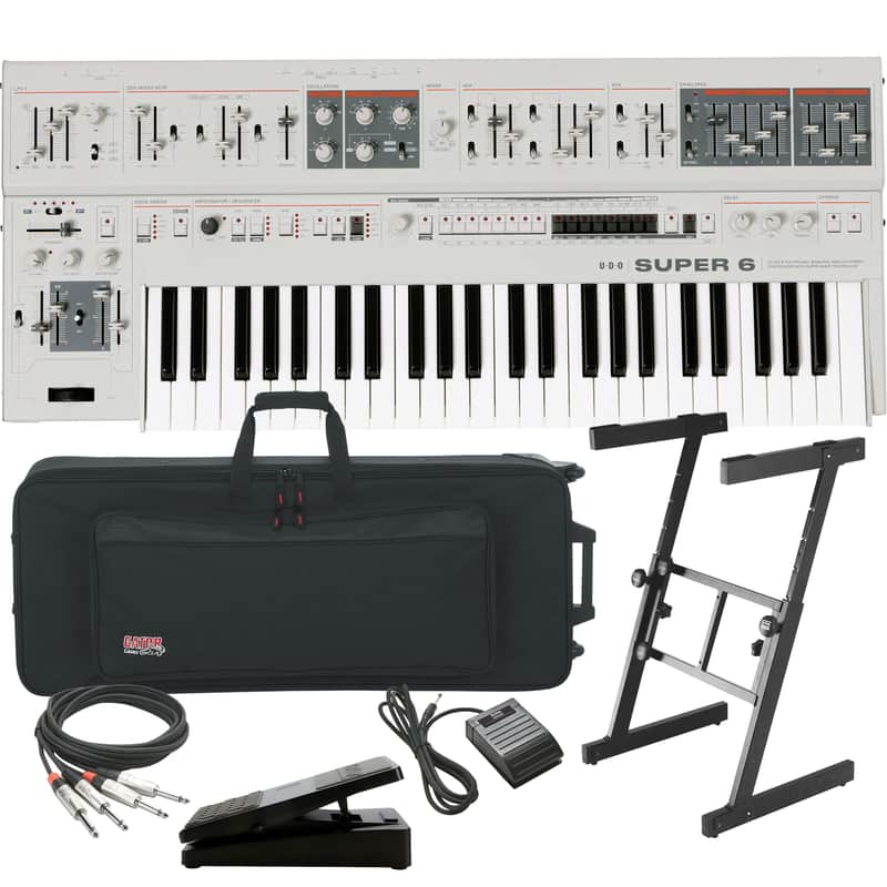 UDO Audio Super 6 12-Voice Polyphonic Keyboard Synthesizer - White STAGE RIG image 1