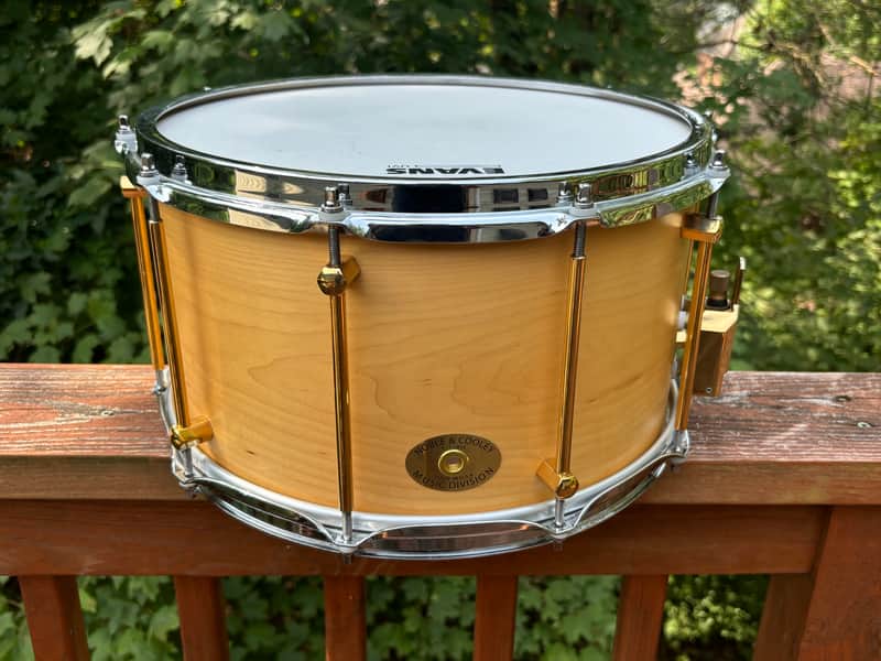 RARE Noble & Cooley SS Classic 8x14" Maple Solid Shell Snare Drum with Custom GOLD Hardware