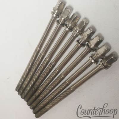 Leedy&Ludwig 8x 3 5/8" Tension T-Rods Floor Tom / Snare Drum Vintage 40s Nickel image 2