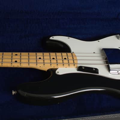 Fender  Precision Bass Solid Body Electric Bass Guitar (1975), ser. #647091, black tolex hard shell case. image 13