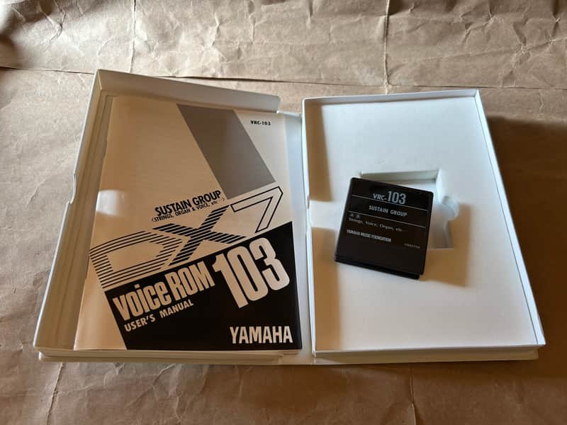 Yamaha DX7 Data ROM Cartridge VRC-103 Sustain Group Excellent Condition in original box with Users Manual booklet image 1
