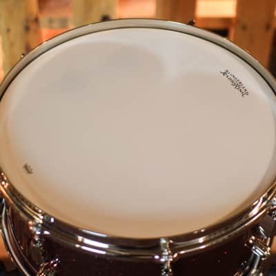 Slingerland 7x14 Radio King Solid Maple Maroon Glass Snare Drum image 4
