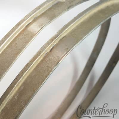 *Gretsch Single-Flange Nickel Brass 14"Rims/Hoops W&A 40s Floor Tom Drum Bat/Res image 3