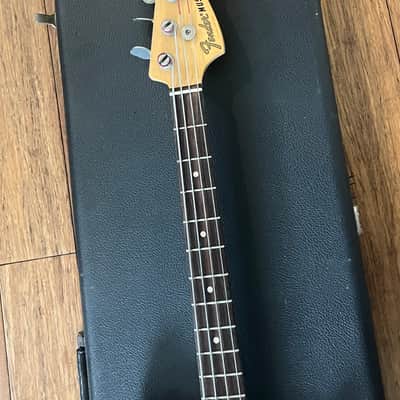 1975 Fender Mustang Bass & hard case - Transparent Walnut - Clean! image 10