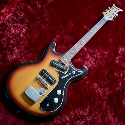 c.1968 Teisco V-2 Mosrite Style MIJ Vintage Guitars “Sunburst” image 2