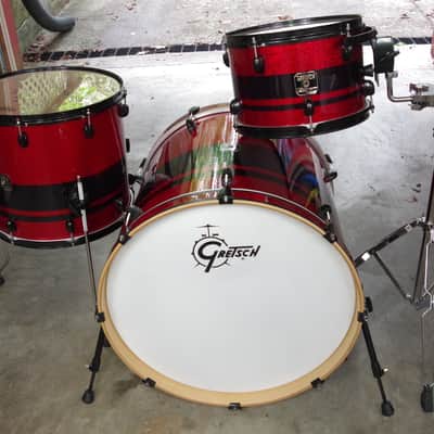 Gretsch 3 piece Catalina club red sparkle drum kit set 2000 Red Sparkle image 1