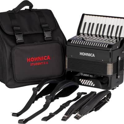 Hohnica Student II X 18-Bass Piano Accordion - Black (STUXII) image 2