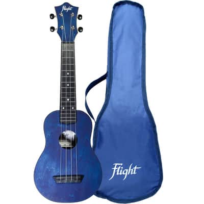 Flight TUS35 Dark Blue Travel Soprano Ukulele - Dark Blue plastic and a laminate linden top image 1