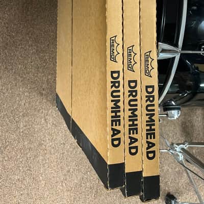 Three (3) Remo Powerstroke P3 Ebony Bass Drum Heads 20" Ebony image 3