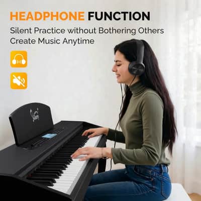Glarry GDP-209 88-Key Home Fully Weighted Hammer-action Keybed Digital Piano Matte Black image 6