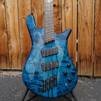 Spector NS Dimension 4 - Multi Scale Black & Blue 4-String Bass Guitar w/ Gig Bag image 5