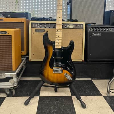 Squier Bullet Stratocaster HSS with Tremolo and Laurel Fretboard 2019 - 2020 - Brown Sunburst image 2