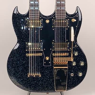 Bell & Hern  Custom Doubleneck 6/12 2019 Black Galaxy Sparkle image 3
