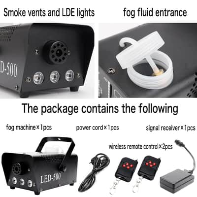 Fog Machine Halloween Outdoor Indoor With Lights 500W,3 Led 470000 Gradient Color,Mini Smoke Machine Spraying Large Fog For Halloween,Party,Wedding,That Can Be Used Indoors And Outdoors'S Fog Machine image 5