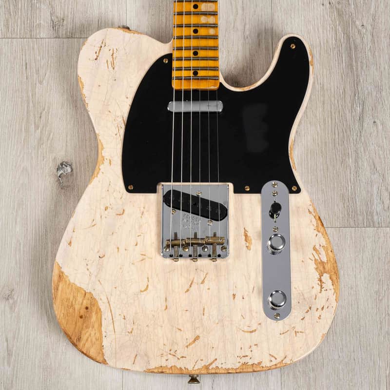 Mint Fender Custom Shop S23 Limited Edition 1950 Double Esquire Heavy Relic Guitar, Aged White Blonde image 1