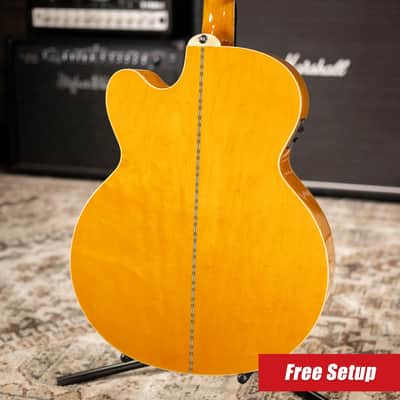 Epiphone J-200 Studio EC Acoustic/Electric Guitar - Antique Natural with Gig Bag image 2