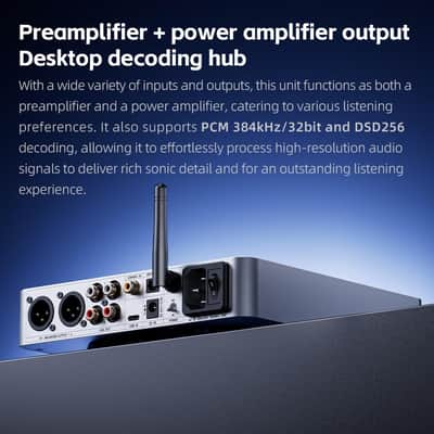 FiiO K13 R2R Desktop DAC & Headphone Amp, High-Fidelity 24Bit R2R DAC, Powerful 2400mW Output, LDAC Bluetooth Streaming, Dual Power Supply, 10-Band PEQ, Balanced XLR & RCA Audio Output (Black) image 8