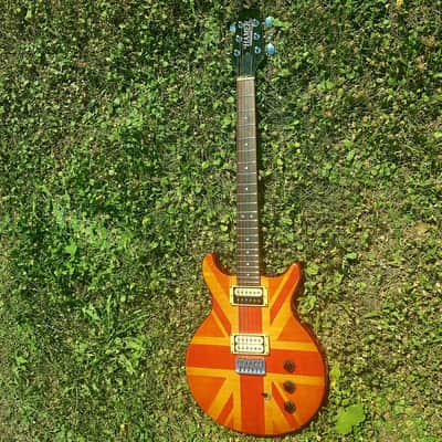Hamer Special 1982 unique & rare union jack glitter & sparkle relic cherry & orange image 4