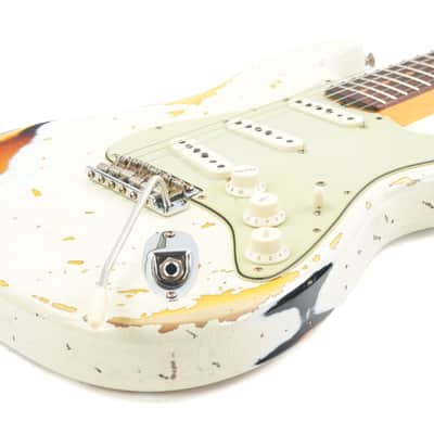 Fender Custom Shop 1960 Stratocaster Olympic White over 3 Color Sunburst Heavy Relic 2022 Bild 11