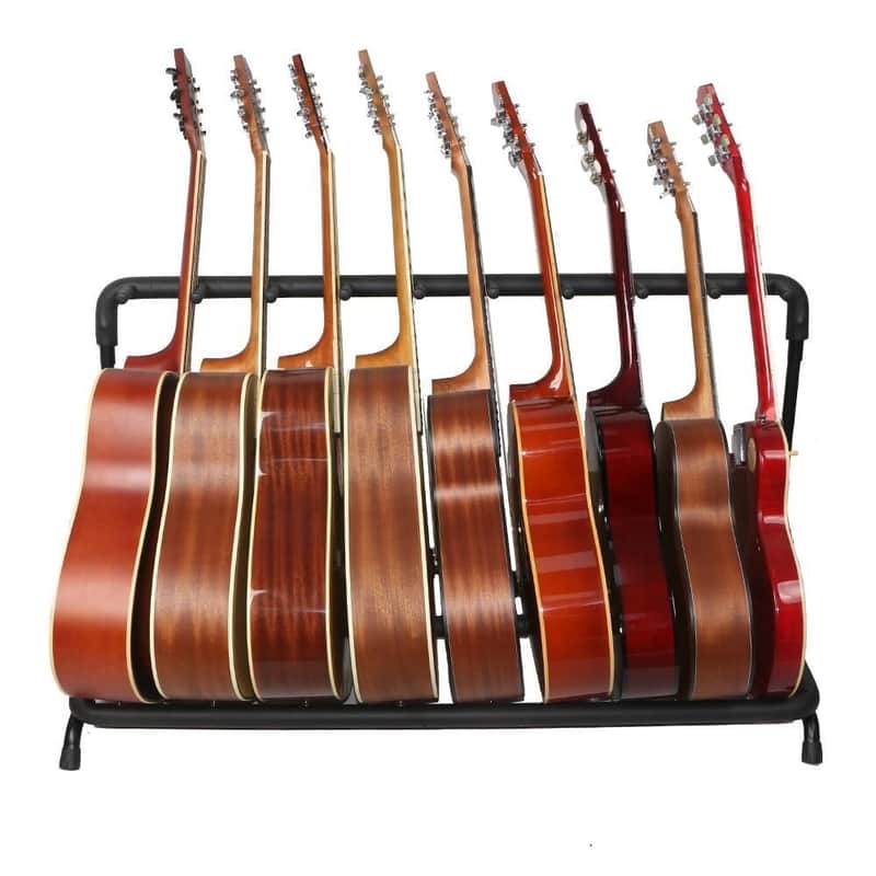 9 Guitar Stand Rack – Folding Floor Stand for Electric, Acoustic & Bass Guitars image 1