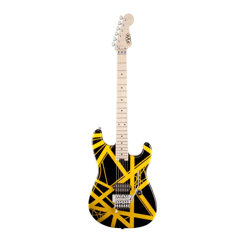 EVH Striped Series High-Powered and High Performance 6-String Electric Guitar (Right-Handed, Black with Yellow Stripes) image 1