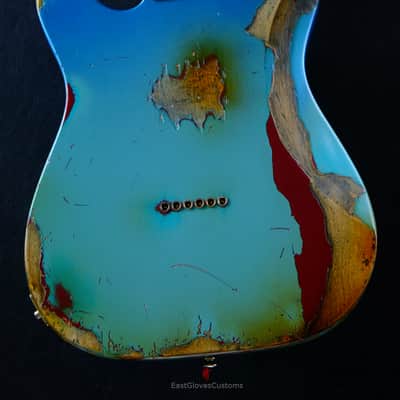 Fender Telecaster Blacktop HH Daphne Blue/Pelham Blue Heavy Aged Relic image 7
