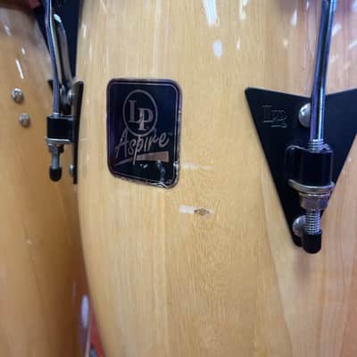 Latin Percussion LPA647-AW Aspire Series 11/12" Conga Set with Stand, Black Hardware 2010s - Natural image 4