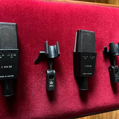 Vintage Pair of AKG C414 EB P48 Microphones – Excellent Condition, Original Cases & Clips image 4