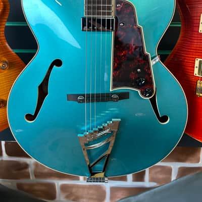 D'Angelico Premier EXL-1 Ocean Turquoise 2018 Hollow Body Electric Guitar image 4