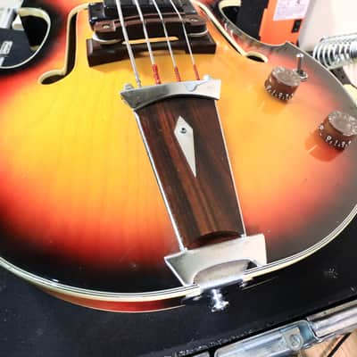 Univox Model 1920 Lectra Short-Scale Bass w/ case 1968 - Sunburst Violin Bass image 17