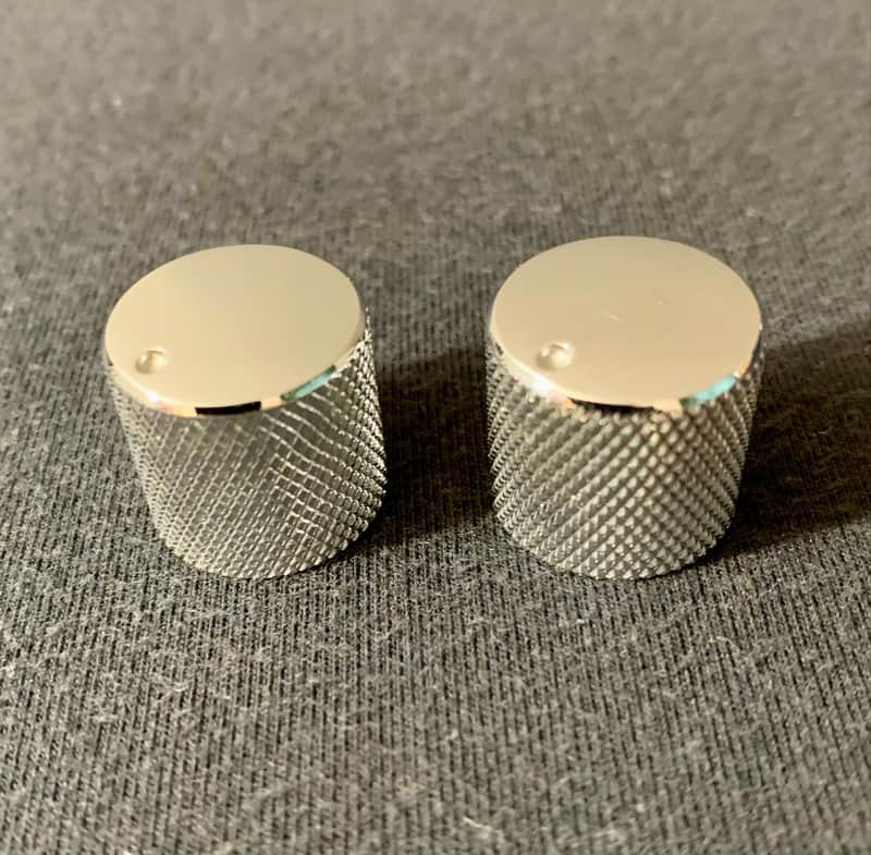 Chrome Push-On Knobs (2) for Guitar Pedals and Amps with narrow 5mm shafts image 1