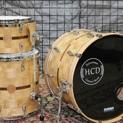 Holloman Custom Drums Maple/Walnut Drum Set - hand rubbed urethane over Danish oil image 1