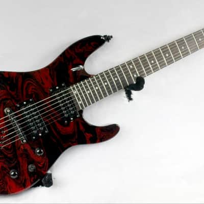 Custom Swirl Painted and Upgraded Dean Vendetta XM 7 -7 String Electric Guitar W/ Matching Headstock image 5