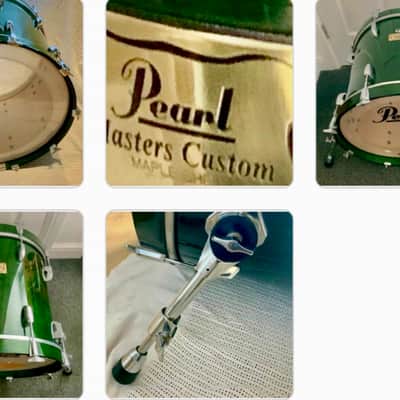 Pearl 18’’x 16’’Pearl masters custom maple shell 18’’ x 16’’ bass drum 1996 - Emerald mist image 2