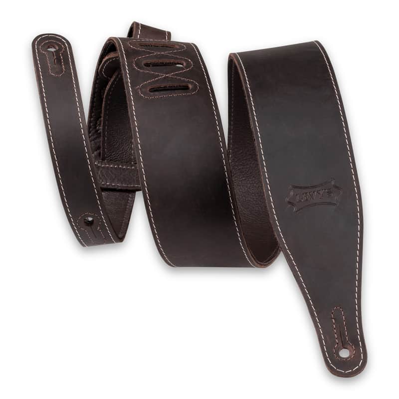 Levy's M17BAS Leather Guitar Strap - Brown image 1